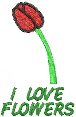I LOVE FLOWERS Embroidery Design Grab Now