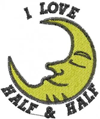 I LOVE HALF AND HALF Embroidery Design Must Have