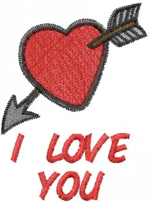 New Arrival I LOVE YOU Embroidery Design