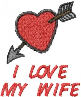 I LOVE MY WIFE Embroidery Design Markdown