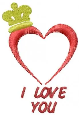 I LOVE YOU Embroidery Design Brand New