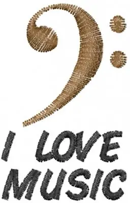 I LOVE MUSIC Embroidery Design Best Choice