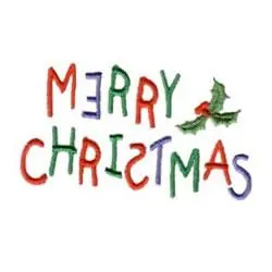 Childs Merry Christmas Embroidery Design Professional Grade