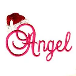 Viral Angel wording Embroidery Design