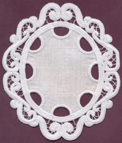 Lace Oval Applique Embroidery Design High Quality
