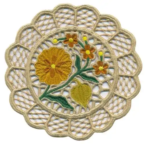 Popular Floral Lace Doily Embroidery Design