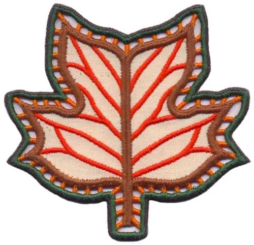Tulip Tree Leaf Embroidery Design Worldwide Shipping