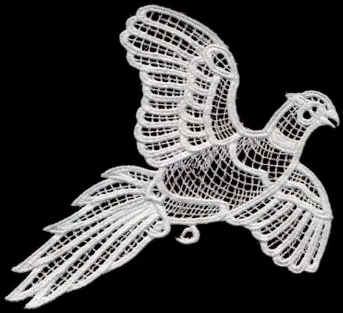 Next Day Delivery Italian Lace Pheasant Embroidery Design