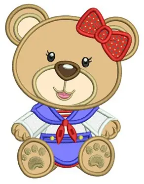 Popular Teddy Bear Applique Embroidery Design