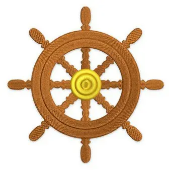Grab Now Ship Wheel Applique Embroidery Design