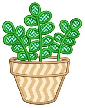 Potted Plant Applique Embroidery Design Final Sale