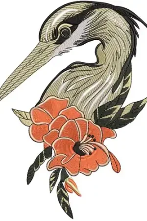 Buy Online Heron Embroidery Design