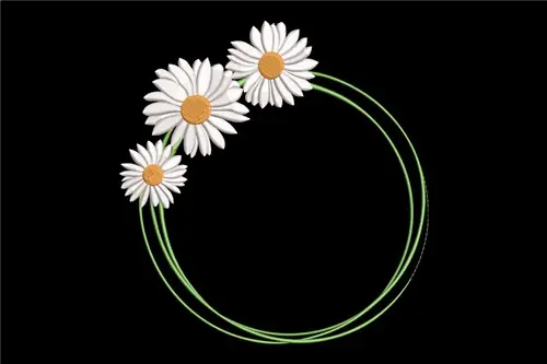 Factory Price Daisy Circle Embroidery Design