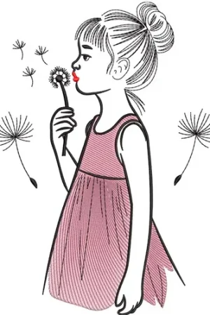 Dandelion Girl Embroidery Design Deal