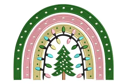 High Quality Xmas Rainbow Embroidery Design