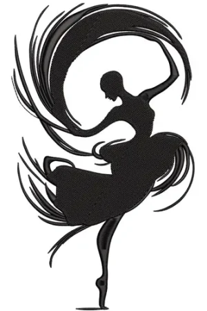 Special Offer Dancer Silhouette Embroidery Design