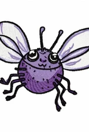 Authentic Purple Bug Embroidery Design