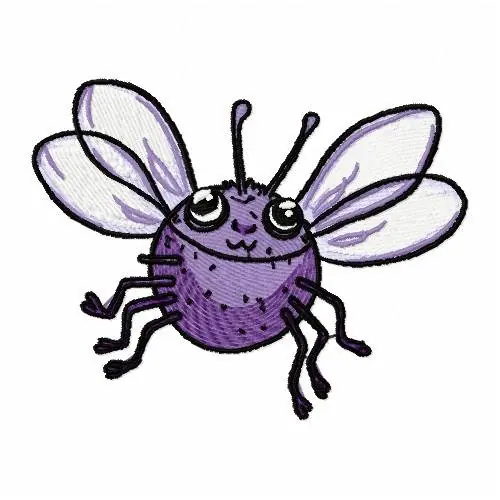 Authentic Purple Bug Embroidery Design