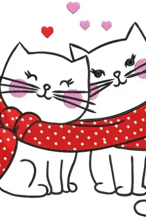 Winter Cats Embroidery Design Secure Checkout