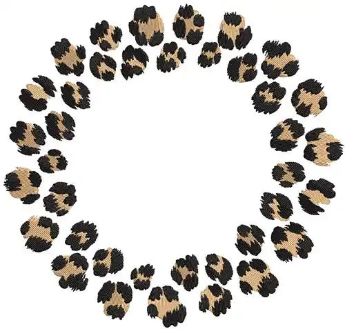 Super Sale Leopard Print Circle Embroidery Design