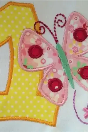 Applique Butterfly Number 1 Embroidery Design Fast Shipping