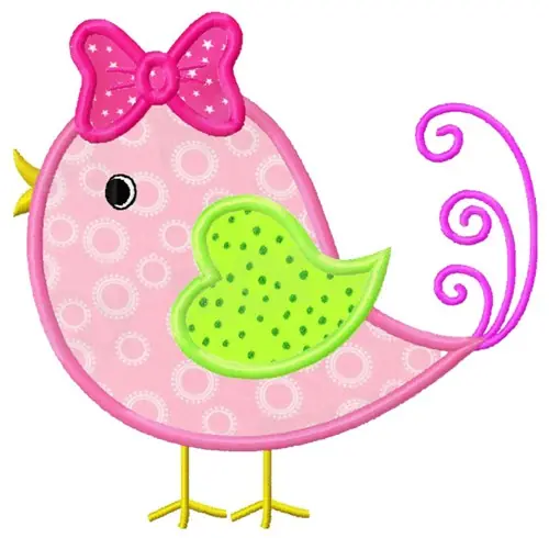 Applique Bird Embroidery Design One Day Deal