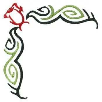 Holiday Sale Rose Bud Corner Embroidery Design