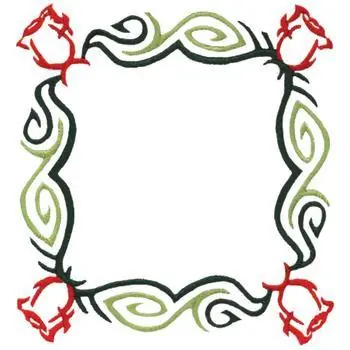 Free Shipping Rose Bud Border Embroidery Design