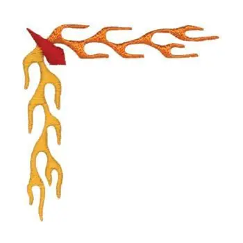 Price Cut Flaming Corner Embroidery Design