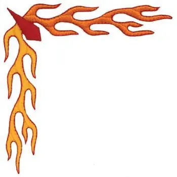 Flame Corner Embroidery Design While Supplies Last
