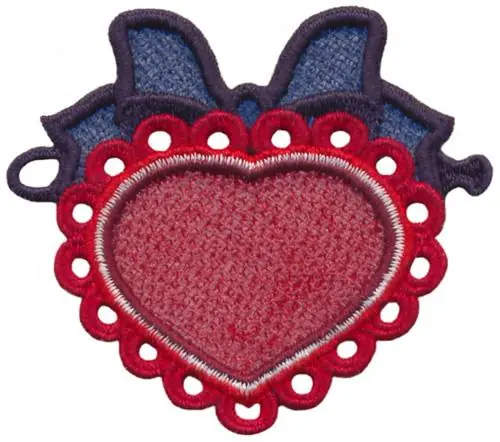 String Along Lace Heart Embroidery Design Trending