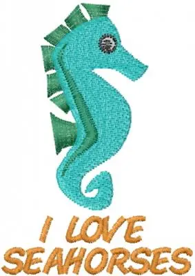 Sale I LOVE SEAHORSES Embroidery Design