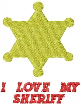 Bargain I LOVE MY SHERIFF Embroidery Design