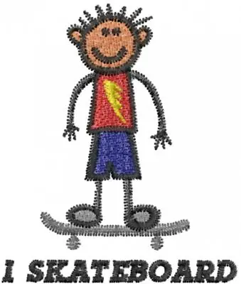 Crafted I SKATEBOARD Embroidery Design