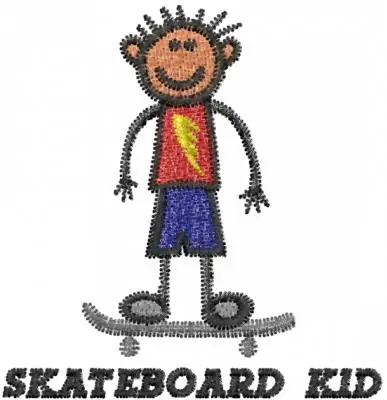 SKATEBOARD KID Embroidery Design Best Choice
