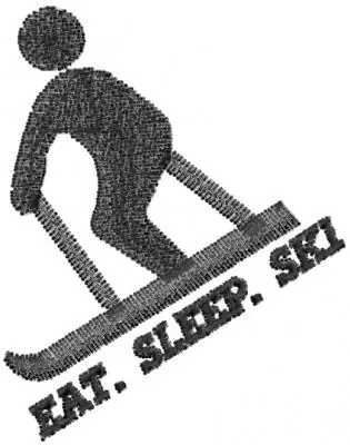 EAT SLEEP SKI Embroidery Design Holiday Sale