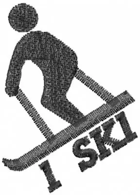 I SKI Embroidery Design Instant Buy