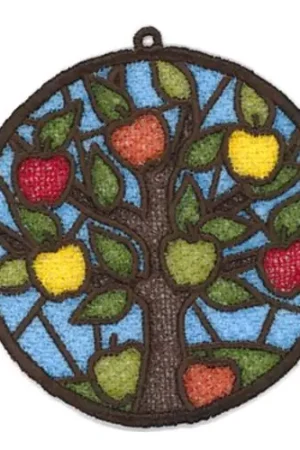 Authentic FSL Apple Tree Sun Catcher Embroidery Design