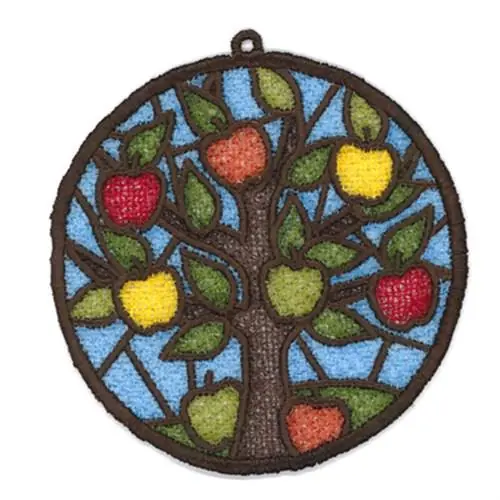 Authentic FSL Apple Tree Sun Catcher Embroidery Design