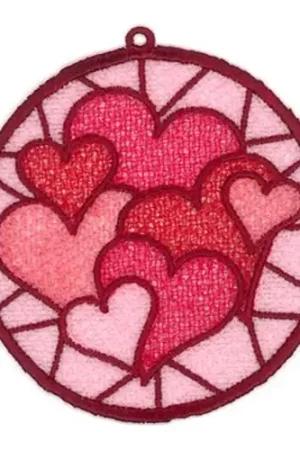 FSL Valentine Sun Catcher Embroidery Design Fast Shipping