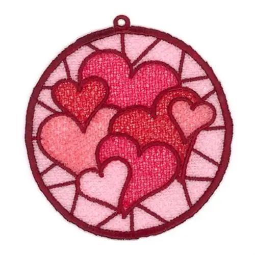 FSL Valentine Sun Catcher Embroidery Design Fast Shipping