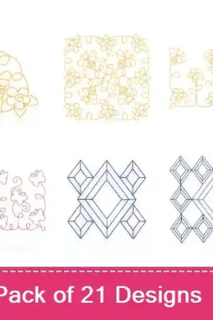 Stipple Quilt Patterns 2 Embroidery design pack by Starbird Inc, Embroidery Packs on EmbroideryDesigns.com Weekend Sale