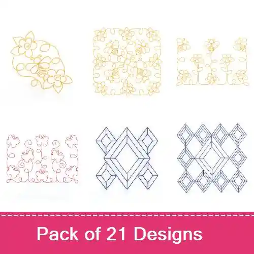 Stipple Quilt Patterns 2 Embroidery design pack by Starbird Inc, Embroidery Packs on EmbroideryDesigns.com Weekend Sale