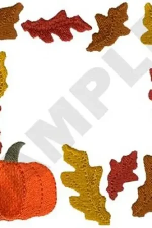 Fall Leaves Frame Embroidery Design While Supplies Last