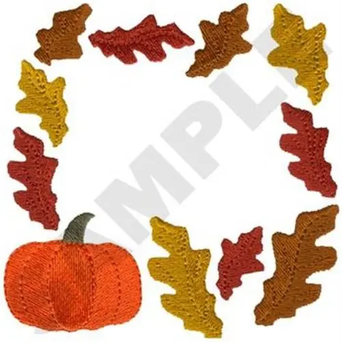 Fall Leaves Frame Embroidery Design While Supplies Last