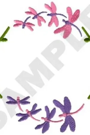 Original Dragonfly Frame Embroidery Design