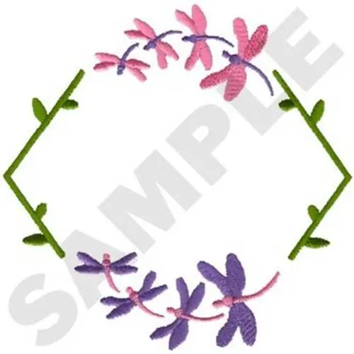 Original Dragonfly Frame Embroidery Design