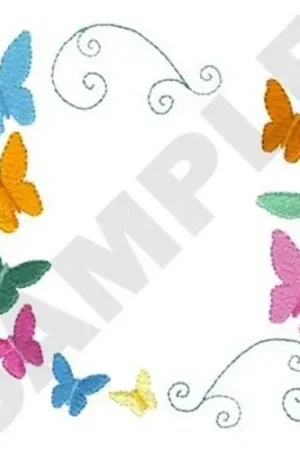 Wholesale Butterflies Frame Embroidery Design