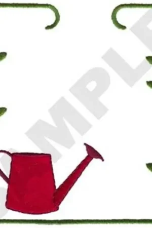 New Arrival Watering Can Frame Embroidery Design