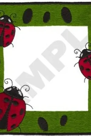 Professional Grade Ladybug Frame Embroidery Design